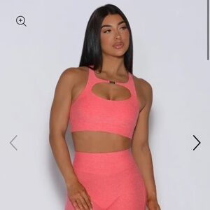 Bombshell Sportswear Two Way Bra size small Coral